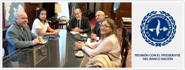 Autoridades notariales se reunieron con el presidente del Banco Nacin.